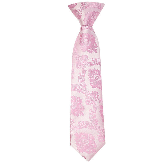Pre Tied Dusty Pink Paisley Boys Tie And Pocket Square Set Age 4 7 2
