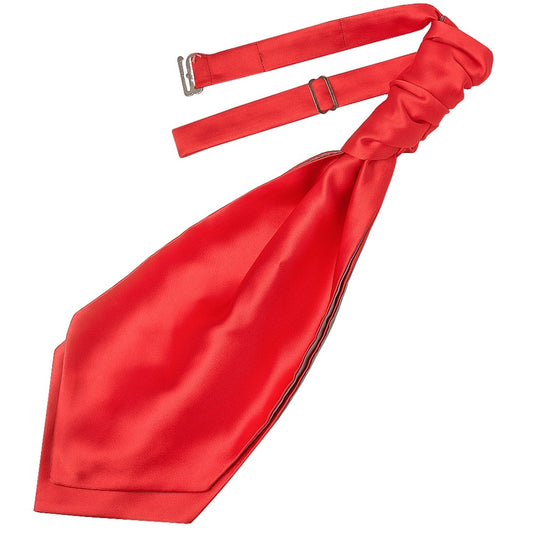 Coral Pink Satin Mens Cravat Tie And Pocket Square Set 2