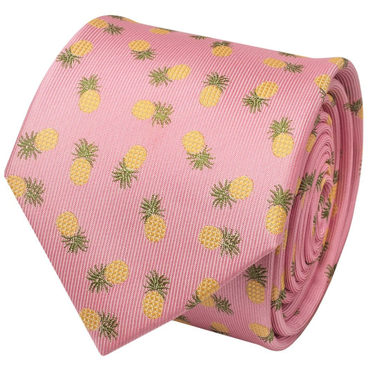 Slim Pink Pineapple Mens Tie 2