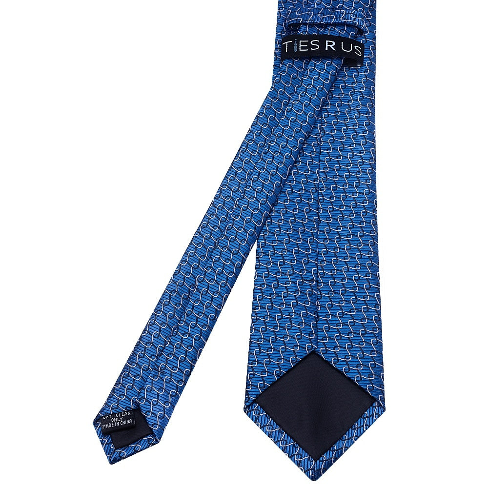 Slim Blue Swirl Mens Tie 3