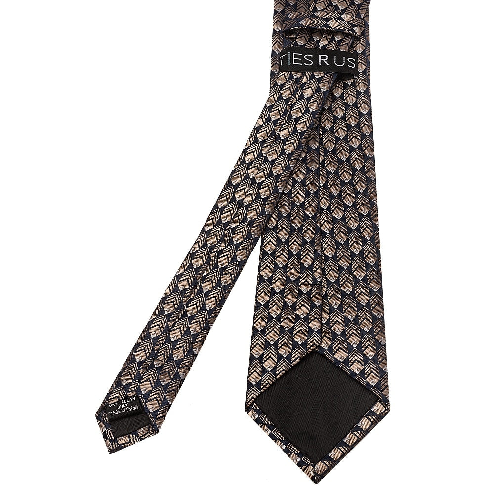 Slim Gold Squared Mens Tie 3