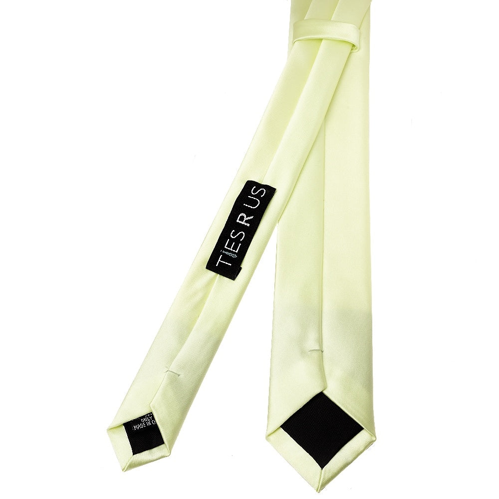 Plain Willow Green Satin Skinny Mens Tie 3