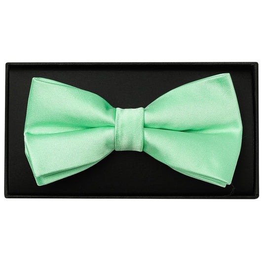 Plain Seafoam Green Handmade Mens Bow Tie And Pocket Square Set 2