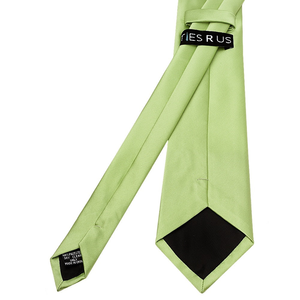 Plain Light Sage Satin Classic Mens Tie 3