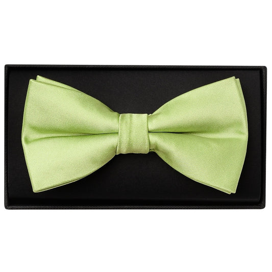 Plain Light Sage Handmade Mens Bow Tie And Pocket Square Set 2