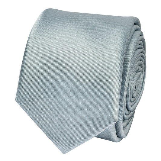Plain Duck Egg Satin Skinny Mens Tie 2