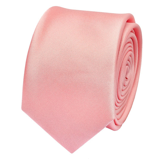 Plain Blush Rose Boys Satin Skinny Tie 2