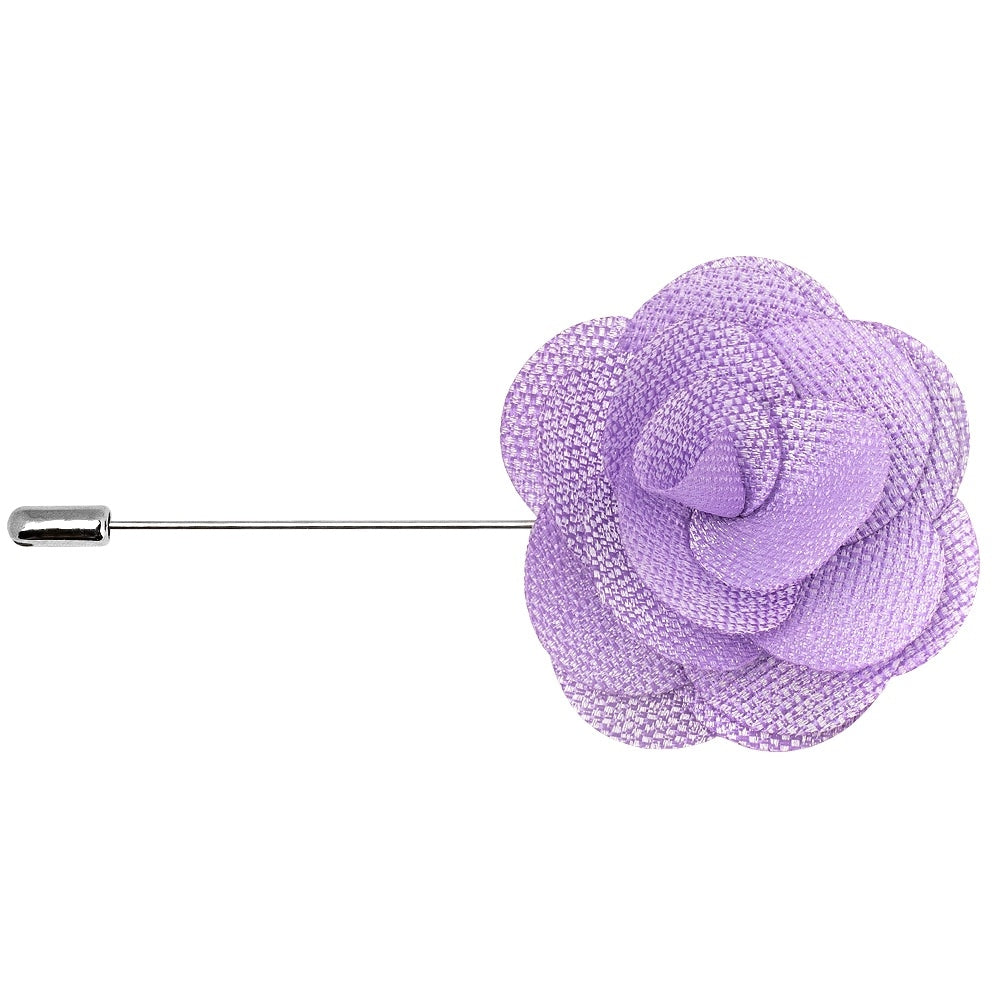 Classic Lilac Mens Tie With Pocket Square And Lapel Pin Set 7