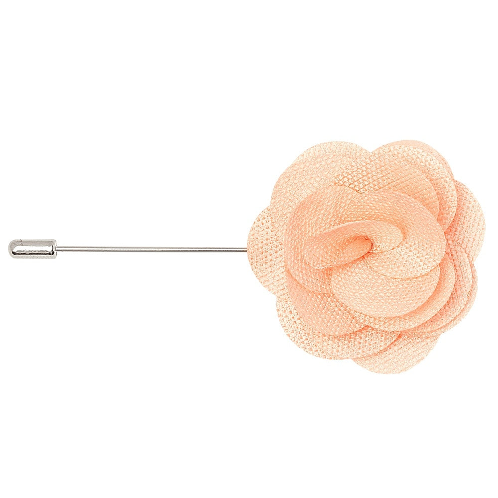 Classic Peach Mens Tie With Pocket Square And Lapel Pin Set 7