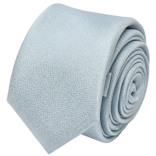 Plain Steel Blue Silk Skinny Boys Tie 2