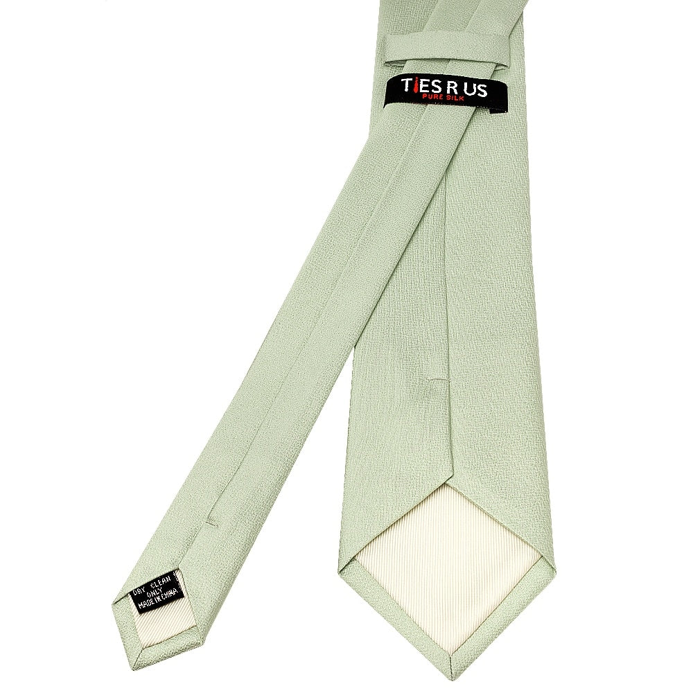 Plain Light Sage Green Silk Classic Mens Tie 3