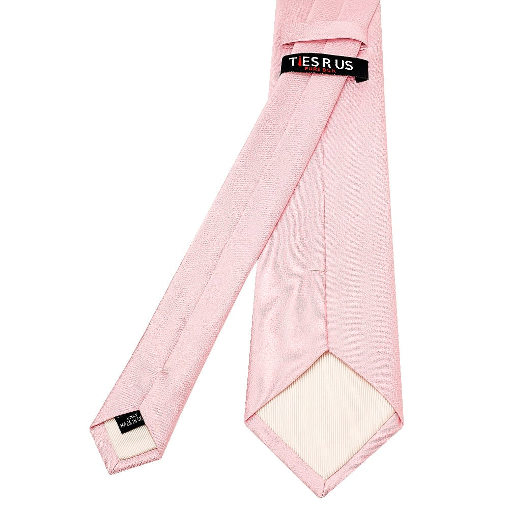 Plain Blush Pink Silk Classic Mens Tie 3
