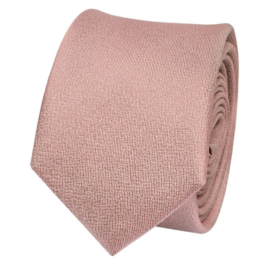 Plain Rose Gold Silk Skinny Boys Tie 2
