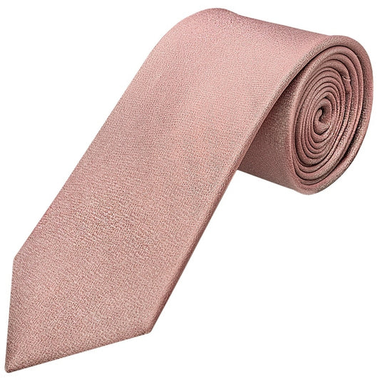Plain Rose Gold Silk Classic Mens Tie And Pocket Square Set 2