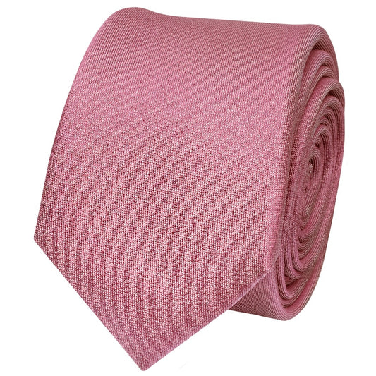 Plain Dusty Pink Silk Skinny Mens Tie 2