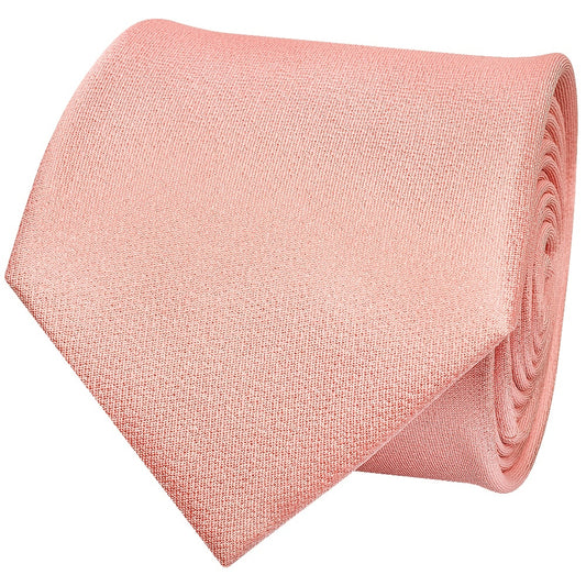 Plain Salmon Peach Silk Classic Mens Tie 2