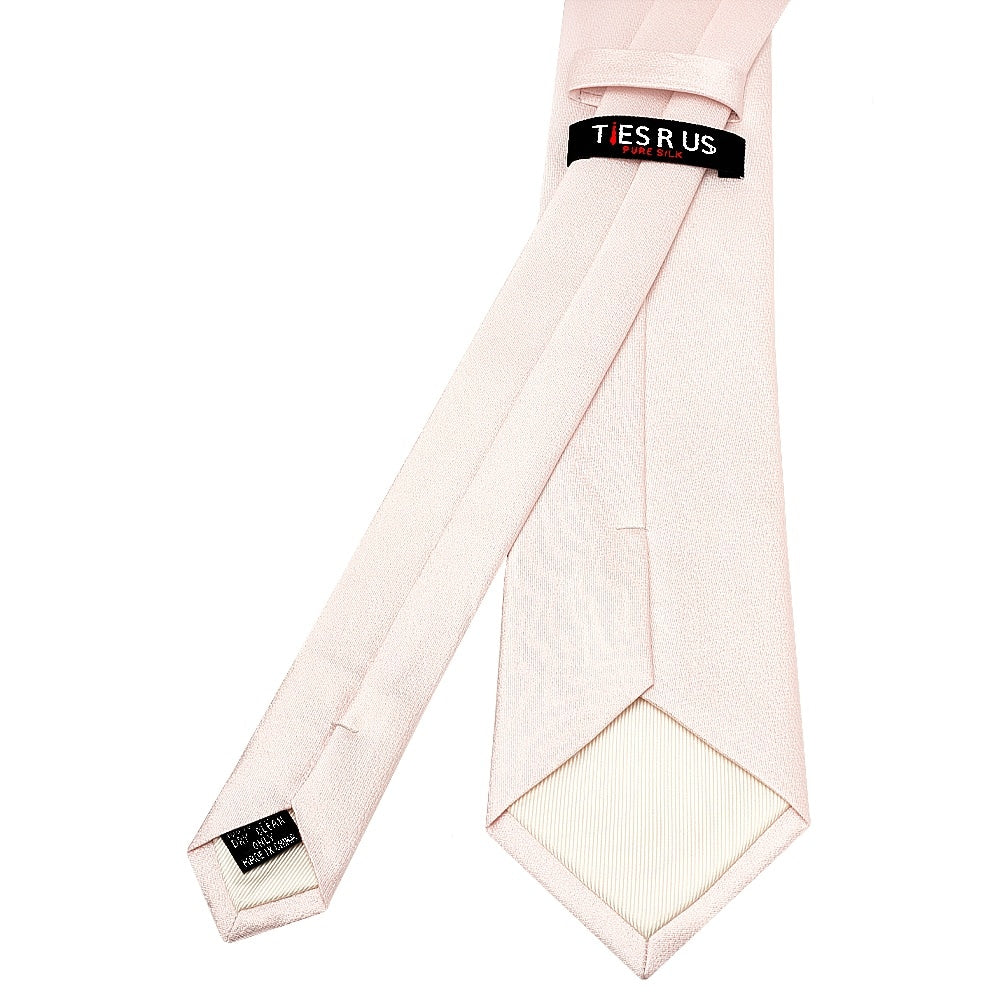 Plain Blush Silk Classic Mens Tie 3