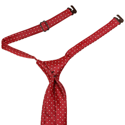 Boys Pre Tied Red And White Polka Dot Tie Age 4 7 2