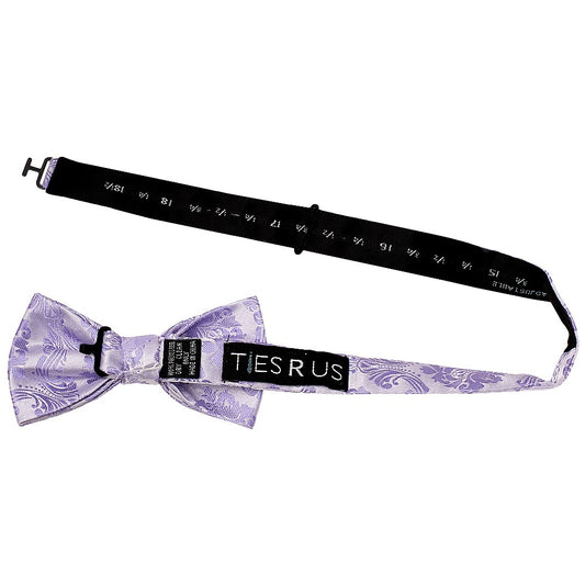 Lilac Paisley Handmade Mens Bow Tie 2