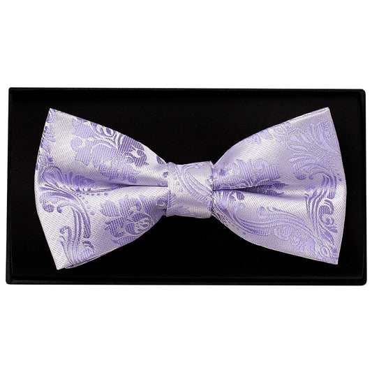 Lilac Paisley Handmade Mens Bow Tie And Pocket Square Set 2