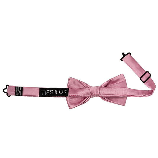 Pre Tied Dusty Pink Satin Boys Bow Tie Age 8 11 2