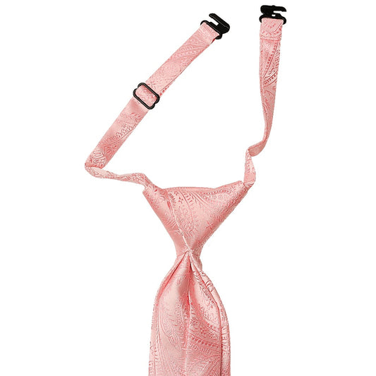 Pre Tied Light Pink Paisley Boys Tie Age 4 7 2