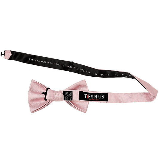 Plain Dusty Rose Silk Mens Bow Tie 2