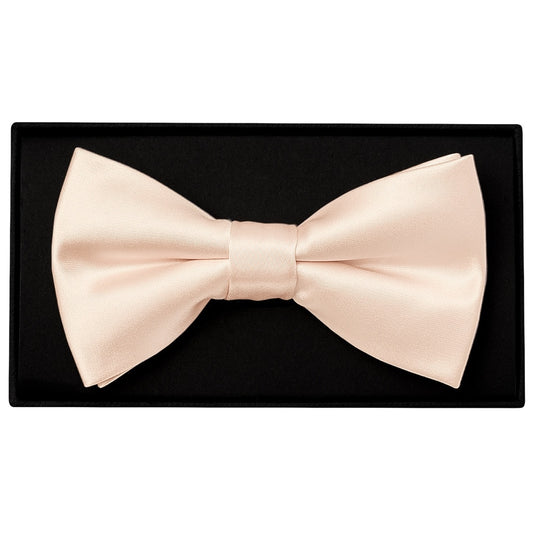 Plain Blush Handmade Mens Bow Tie And Pocket Square Set 2