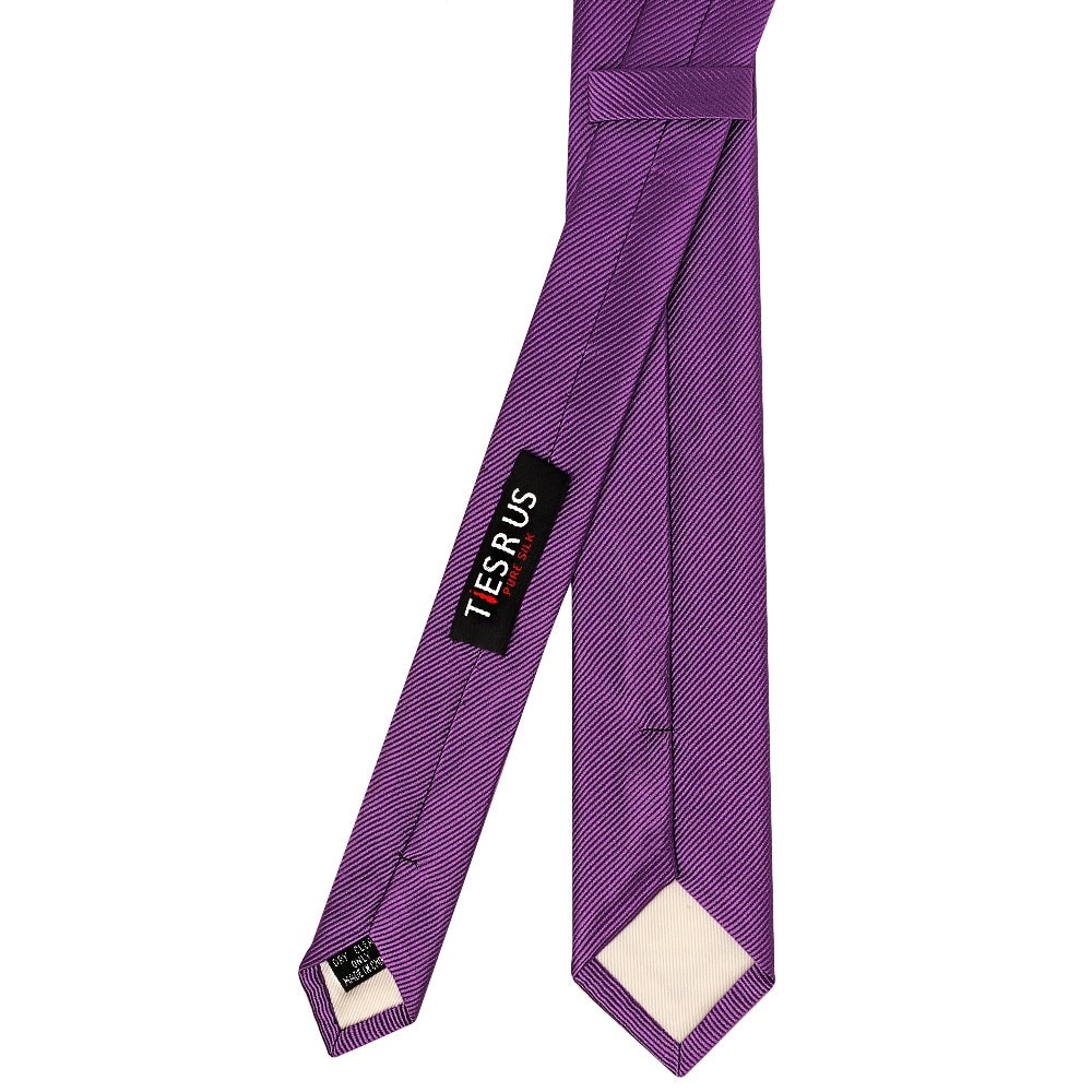 Cadbury Purple Silk Twill Skinny Mens Tie 3
