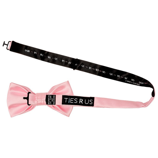 Plain Pink Hand Made Mens Bow Tie 2