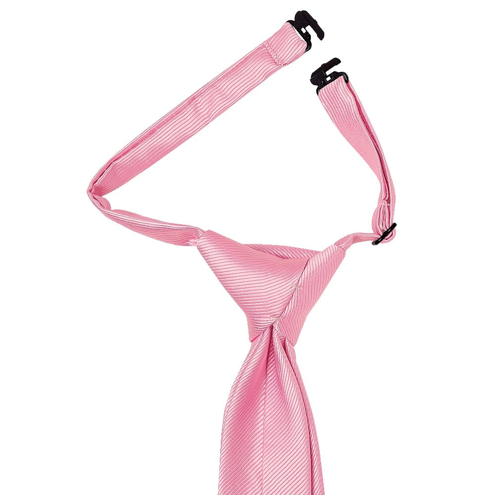 Pre Tied Blush Pink Twill Silk Boys Tie Age 4 7 2