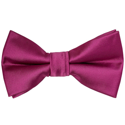 Pre Tied Fuchsia Satin Boys Bow Tie And Pocket Square Set Age 4 7 2