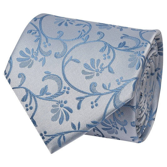 Dusty Blue Floral Classic Mens Tie 2