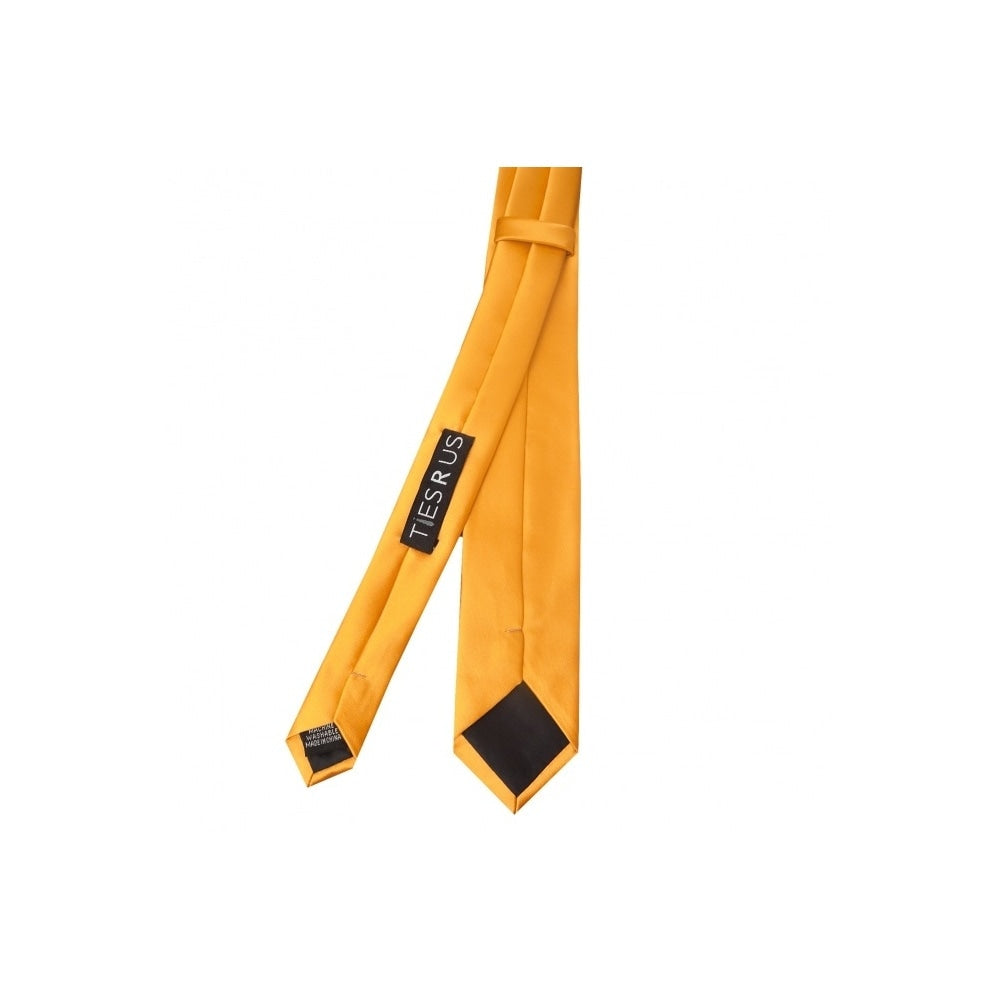 Plain Rust Satin Skinny Boys Tie 3