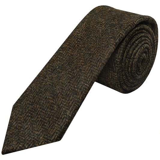 Mens Green Herringbone Classic Tie And Pocket Square Set 2