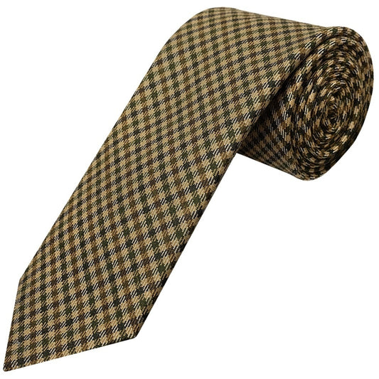 Mens Green Gingham Classic Tie And Pocket Square Set 2