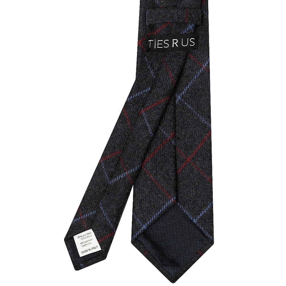 Mens Navy Check Classic Tie 3
