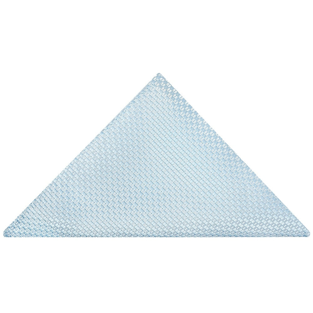 Sky Blue Textured Classic Tie And Pocket Square Set 6