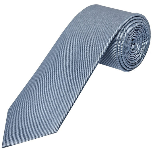 Dusty Blue Silk Twill Classic Mens Tie and Pocket Square Set