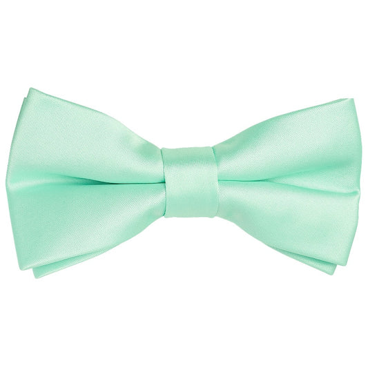 Pre Tied Mint Green Satin Boys Bow Tie And Pocket Square Set Age 4 7 2