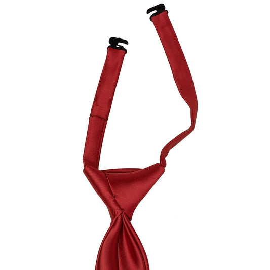 Pre Tied Red Wine Satin Boys Tie Age 4 7 2