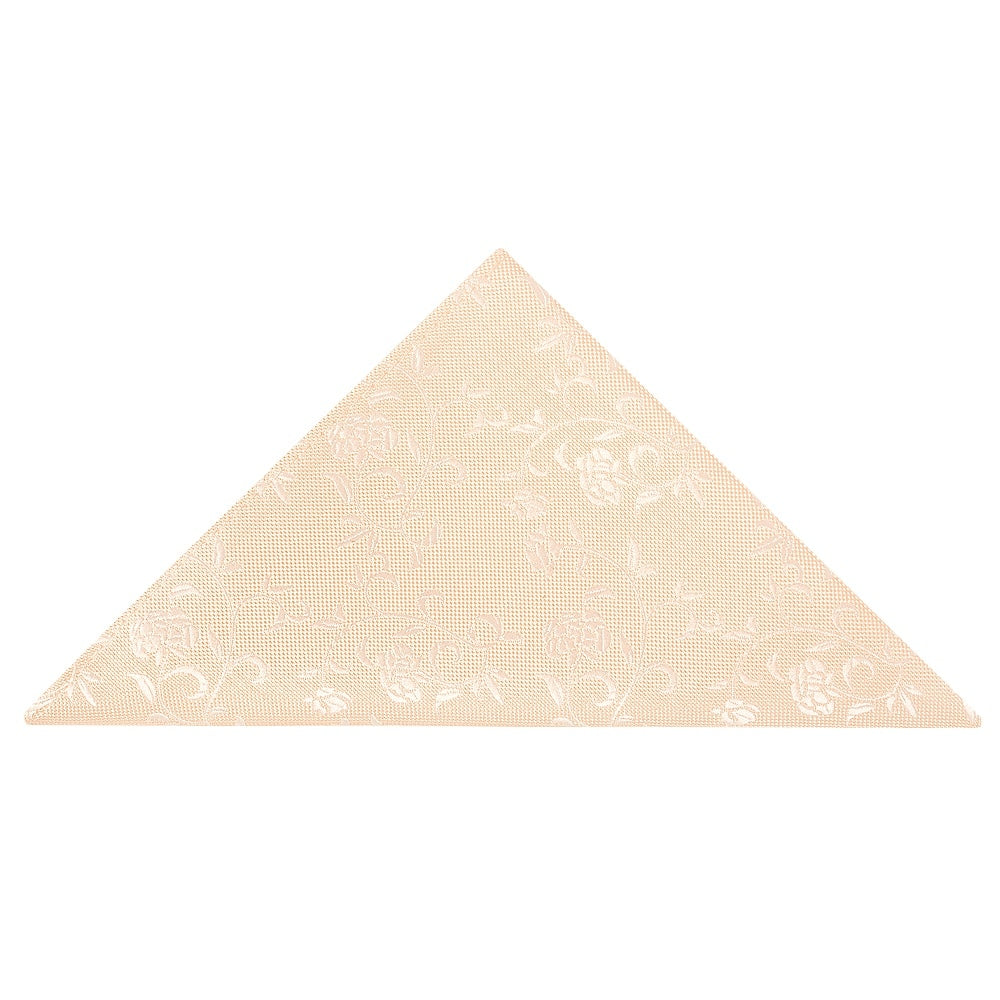 Light Peach and White Floral Pocket Square