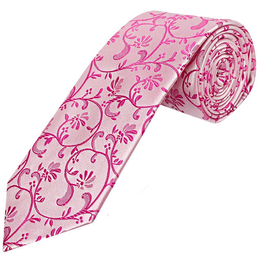 Fuchsia Floral Classic Mens Tie And Pocket Square Set 2