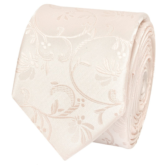 Blush Floral Skinny Mens Tie 2