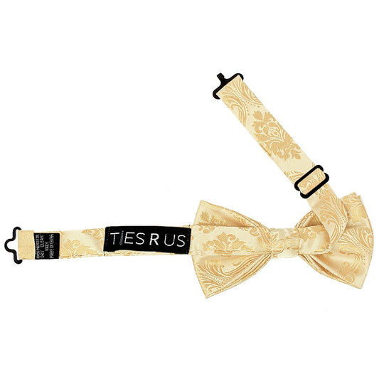 Pre Tied Caramel Paisley Boys Bow Tie Age 8 11 2