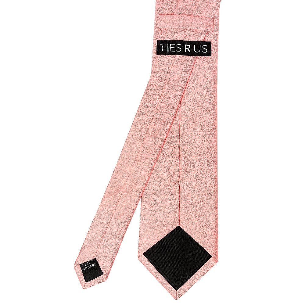 Pink Self Floral Textured Silk Classic Mens Tie 3