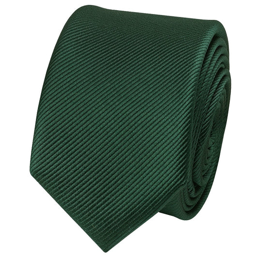 Bottle Green Silk Twill Skinny Mens Tie