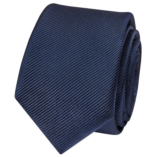 French Navy Silk Twill Skinny Mens Tie 2