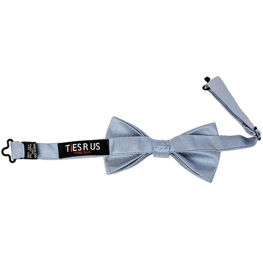 Pre Tied Dusty Blue Silk Boys Bow Tie Age 4 7 2