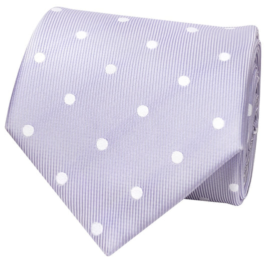 Lilac Large White Spot Classic Mens Tie 2